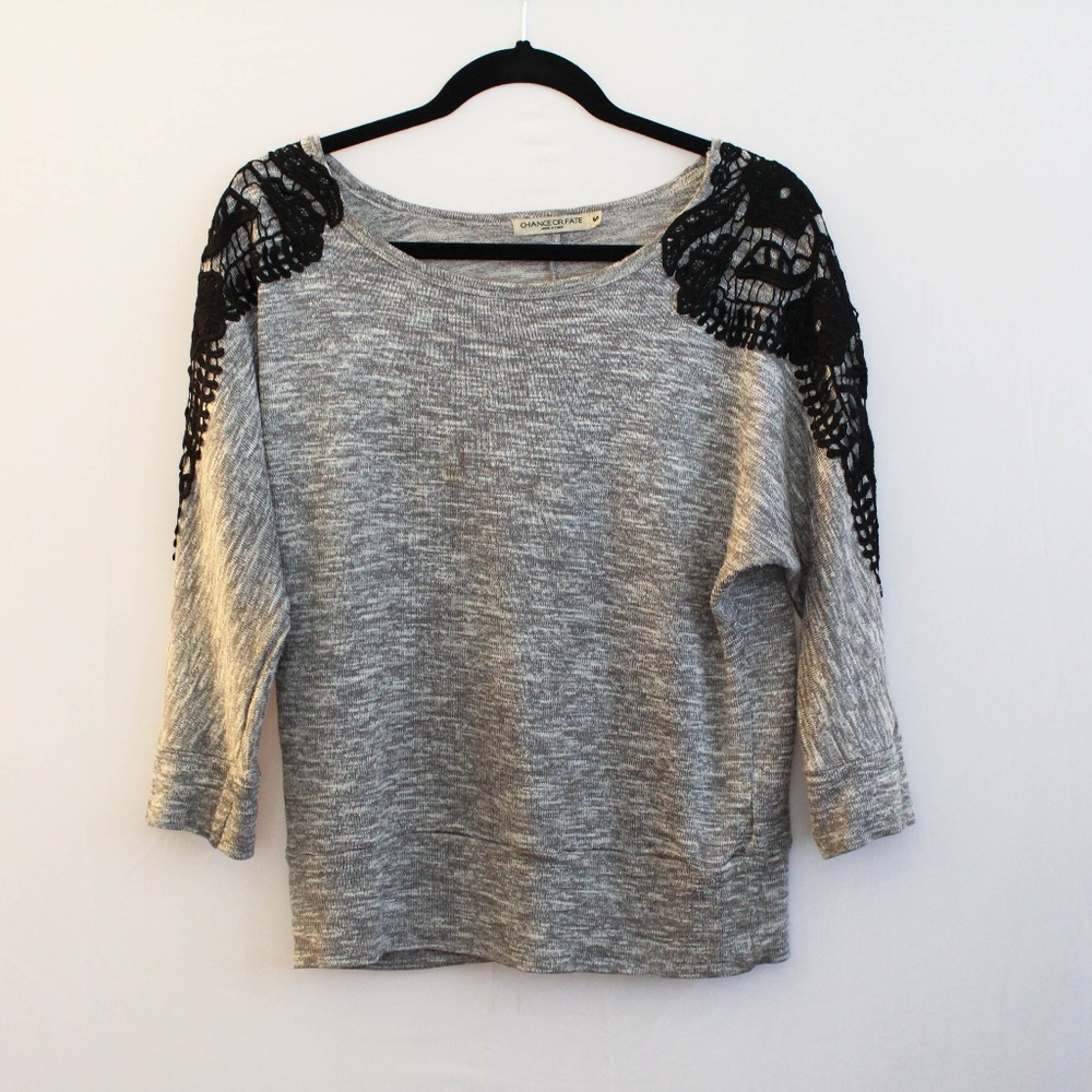 Gray Lace Sweater